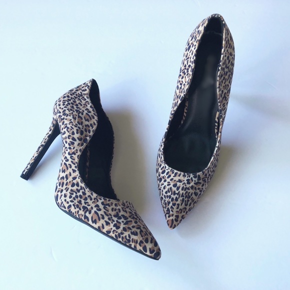 ❤️ Leopard print curved trim heels - Picture 5 of 7